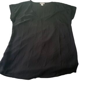 Motherhood Maternity Black V Neck Shoet Sleeve Blouse Size XS